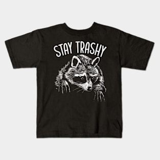 Stay Trashy Trash Pandas Raccoon Lover Wildlife Animal Kids T-Shirt